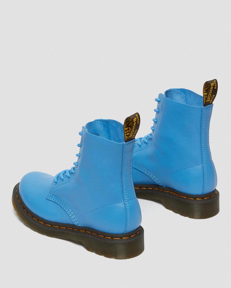 Dr Martens 1460 Pascal Virginia Lær Ankelstøvletter Dame Blå | Norge 89WNB